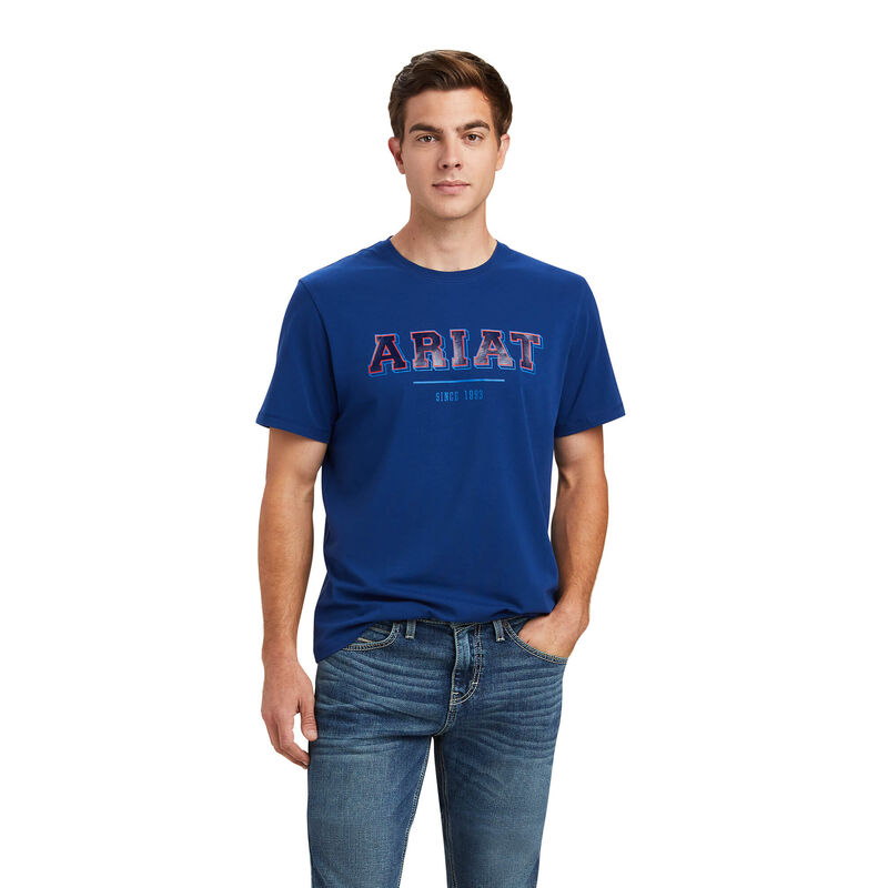 Ariat T-Shirts Herren - Varsity DunkelBlau ( FAPDG-9602 )